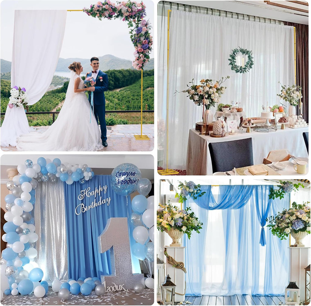10x10ft Backdrop Stand Heavy Duty Gold Adjustable Pipe and Drape