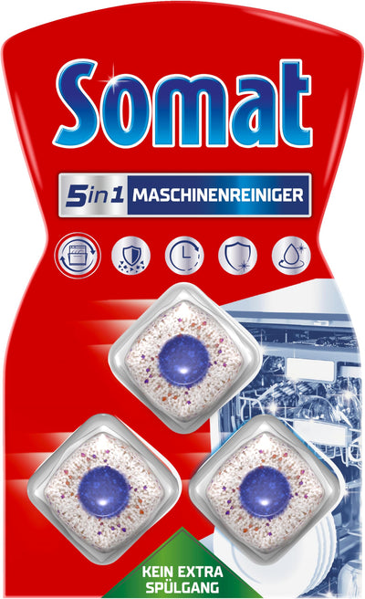 5-in-1 machine cleaner (3 tabs), anti-limescale dishwasher cleaner
