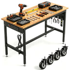 70 Inch Rolling Adjustable Workbench with Power Outlet