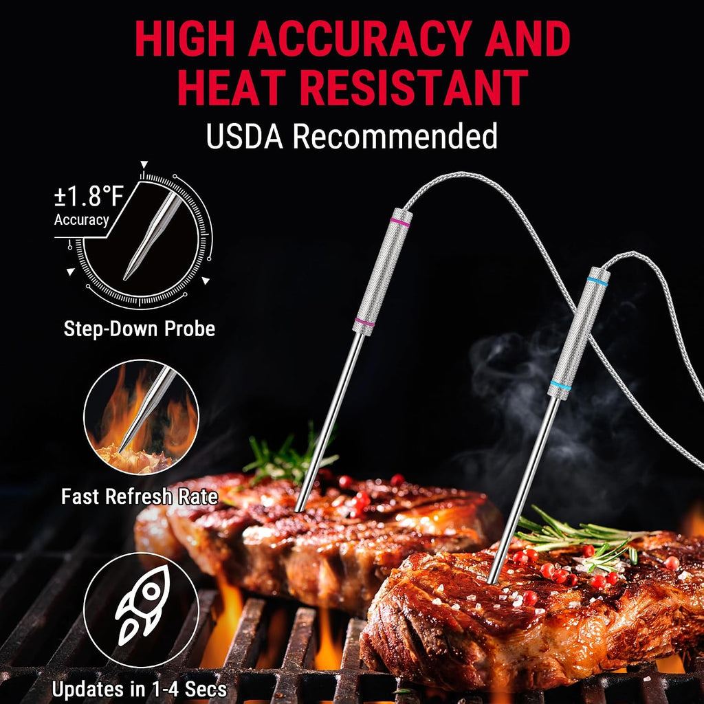 TempSync 1000FT Wireless Meat Thermometer for Grilling and Smoking