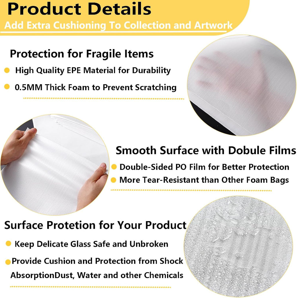 16”x20”Large Foam Pouches 50Pack Cushion Foam Wrap Bags for Packing Moving