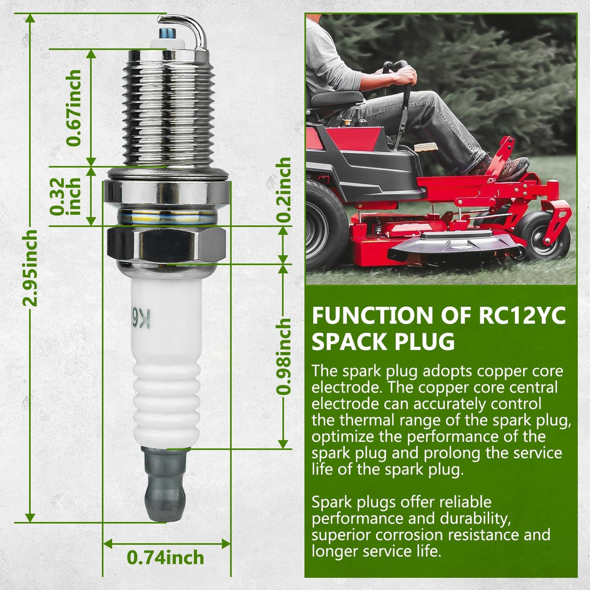 Replacement 692051 499608 Spark Plug for Briggs & Stratton Lawn Mower Models