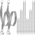 Kingdder 12 Pcs Ground Straps, 10/15/20 Inch with Ring Terminals, Silver