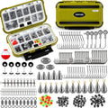 187/343pcs Fishing Accessories Kit, Organized Fishing Tackle Box with Tackle Included, Fishing Hooks, Fishing Weights