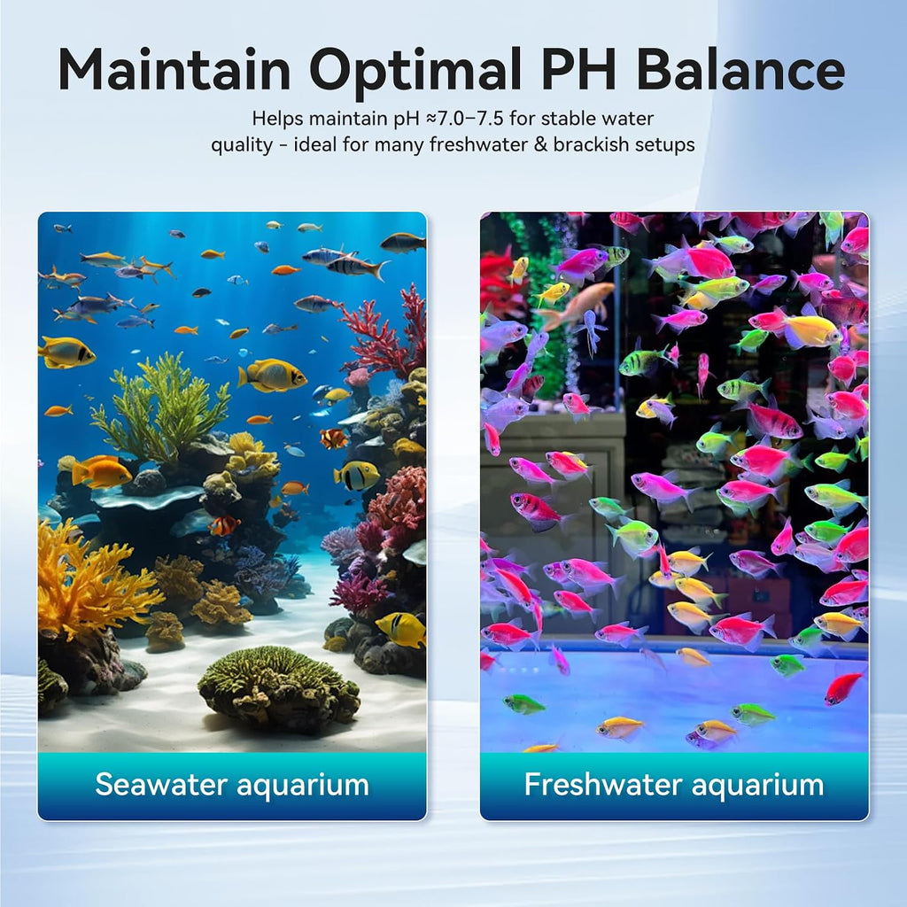 12-in-1 Aquarium Filter Media for Freshwater & Marine Tanks, Bio Filter Mix with Ceramic Rings & Bio Balls, Helps