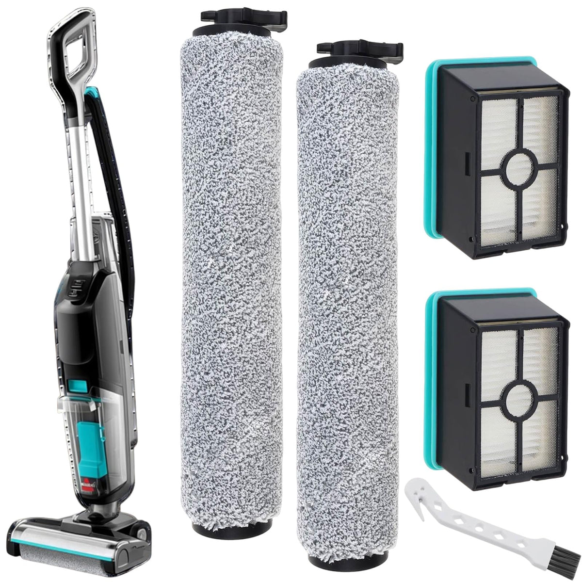 2PC Multi-Surface Vacuum Brush Rolls and 2PC Replacement Vacuum Filters
