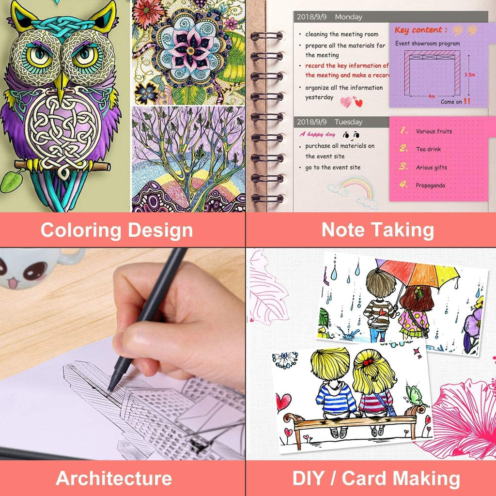 18 Colors Journal Planner Pens, Office School Supplies, Fine Point Fineliner Drawing Art Markers for Bullet