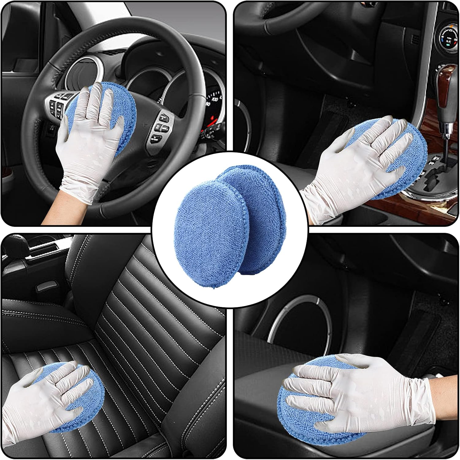 Microfiber Applicator Pads Wax Applicator, 20 Pack Foam Applicator Pads Car Wash Sponge, Buffing & Detail Polishing