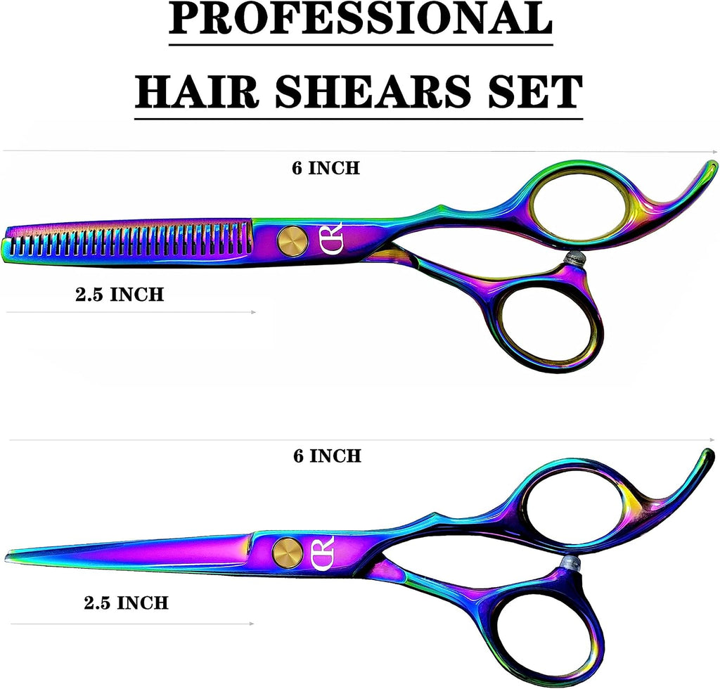 Professional Hair Cutting Shears Set,6 Inch Barber Hair Cutting Scissors Kit,Hairdressing Thinning Shears for Hair
