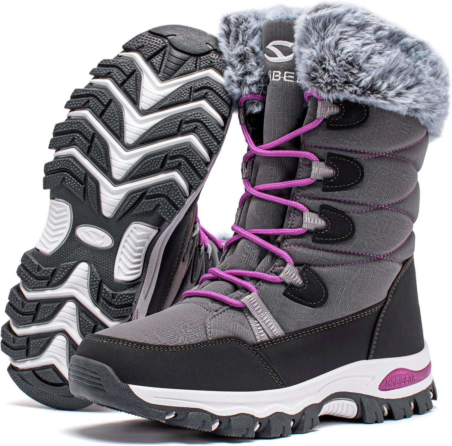 Kids Winter Snow Boots Waterproof Outdoor Warm Faux Fur Lined Shoes