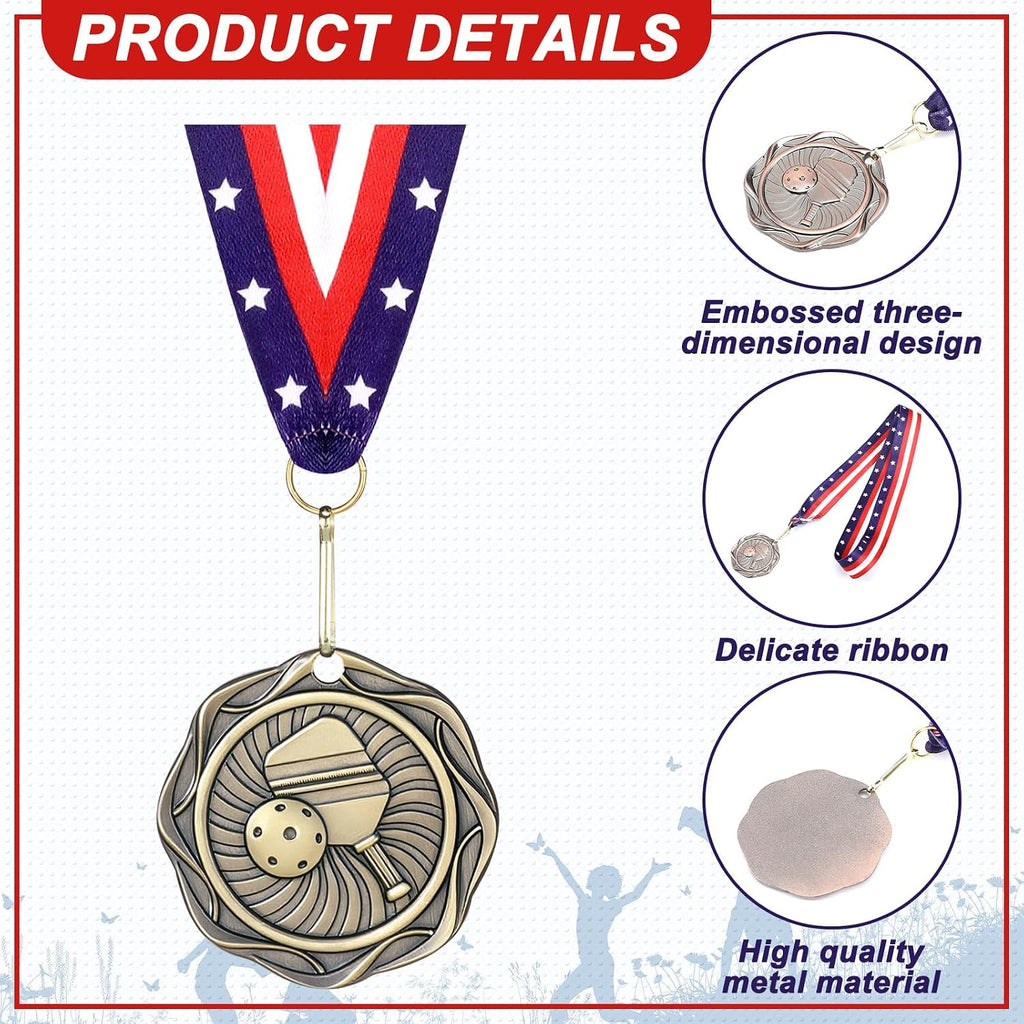 Metal Fusion Medals 2" Cornhole Dinkball Soccer 1st 2nd 3rd Place Award Medals with Ribbons Gold Silver Brown Trophy