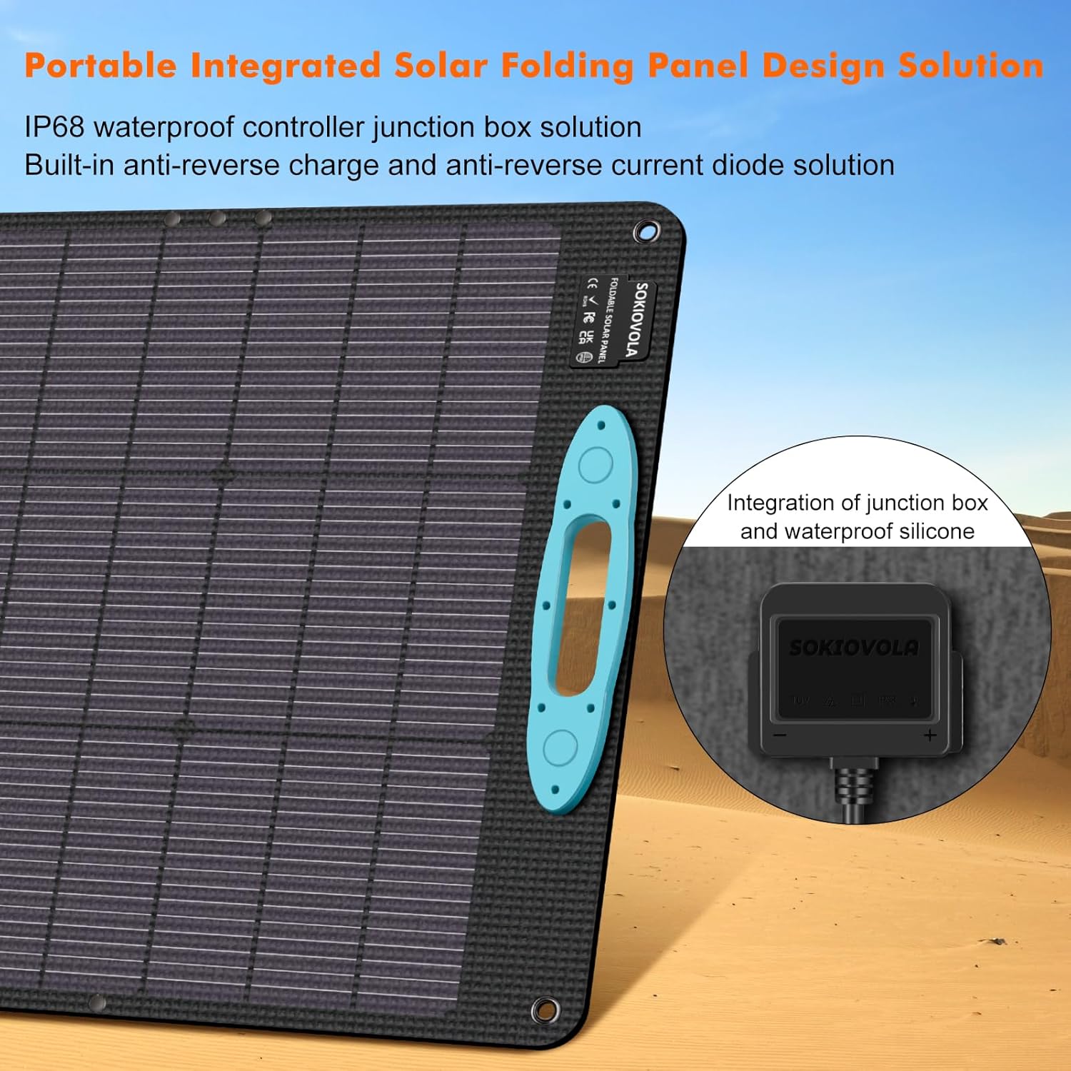 100W Portable Solar Panel for Power Station,ETFE Portable Foldable Solar Charger NextGen 25% High Conversion IP68