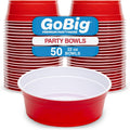 Red Party Cup Bowls - Large Disposable Plastic Bowls - 22 oz or 60 oz