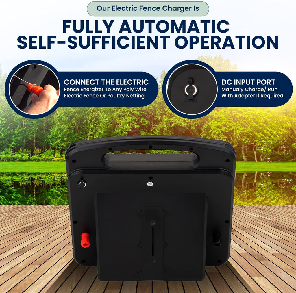 Solar Power Electric Fence Energizer Charger 0.5 Joules