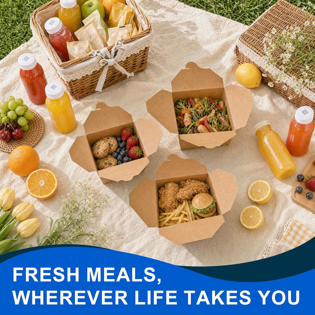 30 oz Kraft Paper Pack of 90 Fold to Go Containers