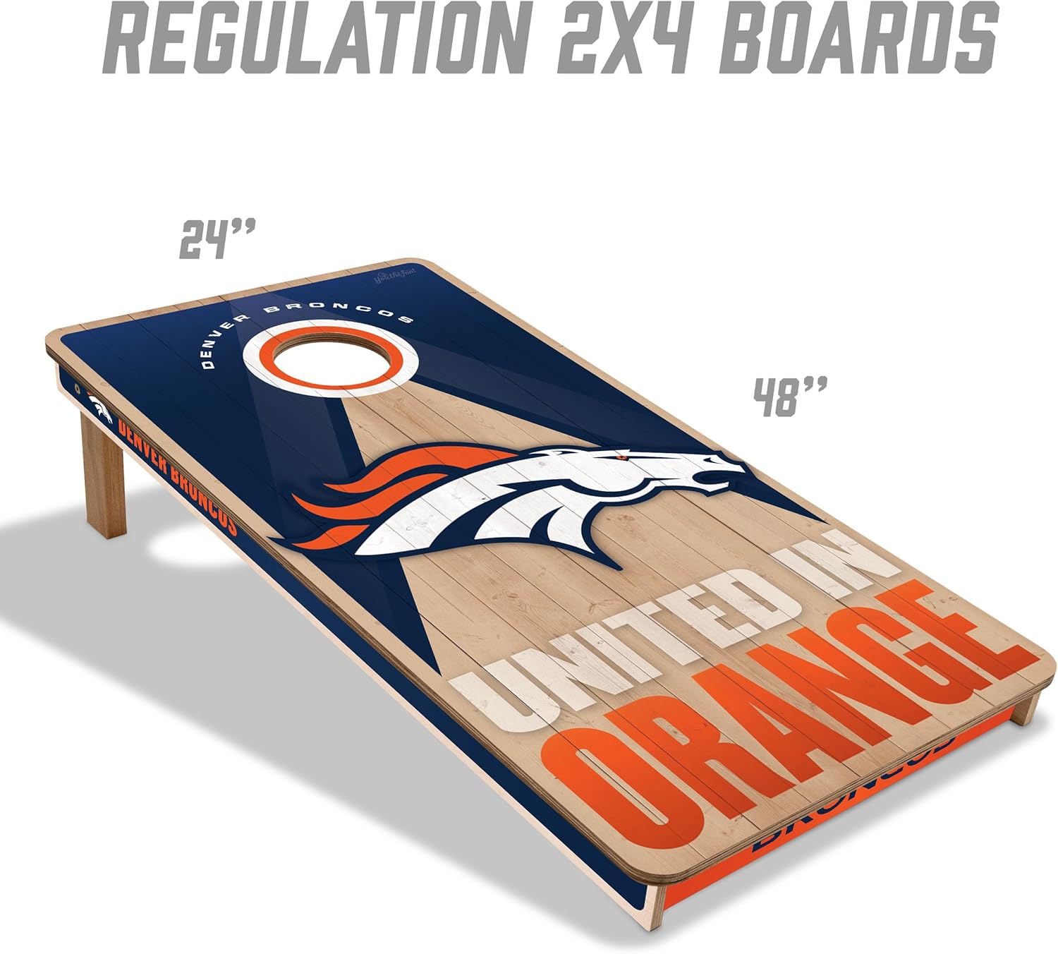 NFL 2' x 4' Slogan Series Professional Wood Cornhole Game with Logo Bags