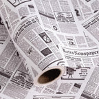 Kraft Retro Newspaper Wrapping Paper Roll - Mini Roll - 17 Inch x 16.5 Feet - Vintage Black and White Newspaper