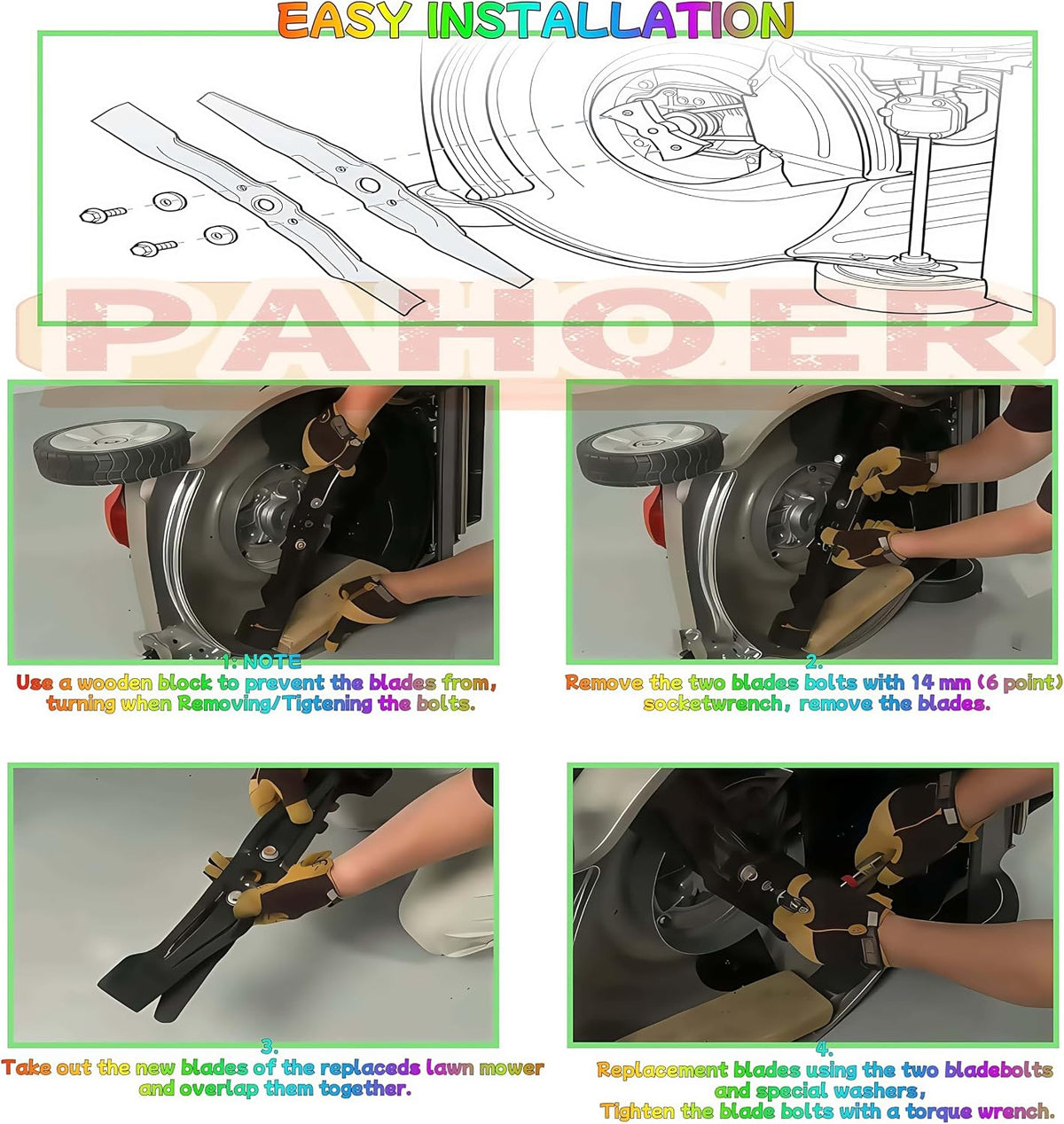 21 Inch Mulching Mower Blades for Honda HRR216 HRX217 Series