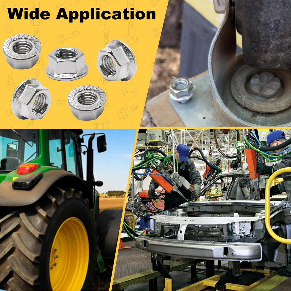 M10 Serrated Flange Hex Nuts, M10-1.5mm Hexagon Flange Nuts