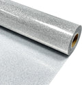Silver Heat Transfer Vinyl HTV Roll Glitter PU 12" x 10 ft. | Easy to Cut, Weed & Transfer, Iron On Vinyl for Cricut