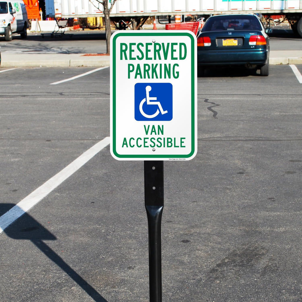 "Reserved Parking - Van Accessible" Handicap Parking Sign | 12" x 18" Aluminum
