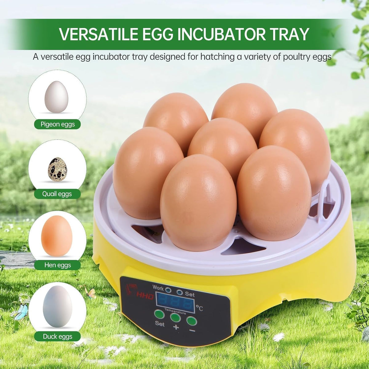 Gen 1-7 Egg Incubator for Kids & Beginners with 360° View, Manual Temperature Control for Chicken, Quail, and Parrot