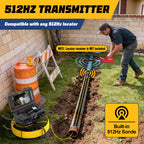 Anysun Self-Leveling Sewer Camera with 512Hz Transmitter, Distance Counter