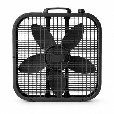 Classic 20 Inch Box Fan with Weather Resistant Motor, 3-Speed, Black