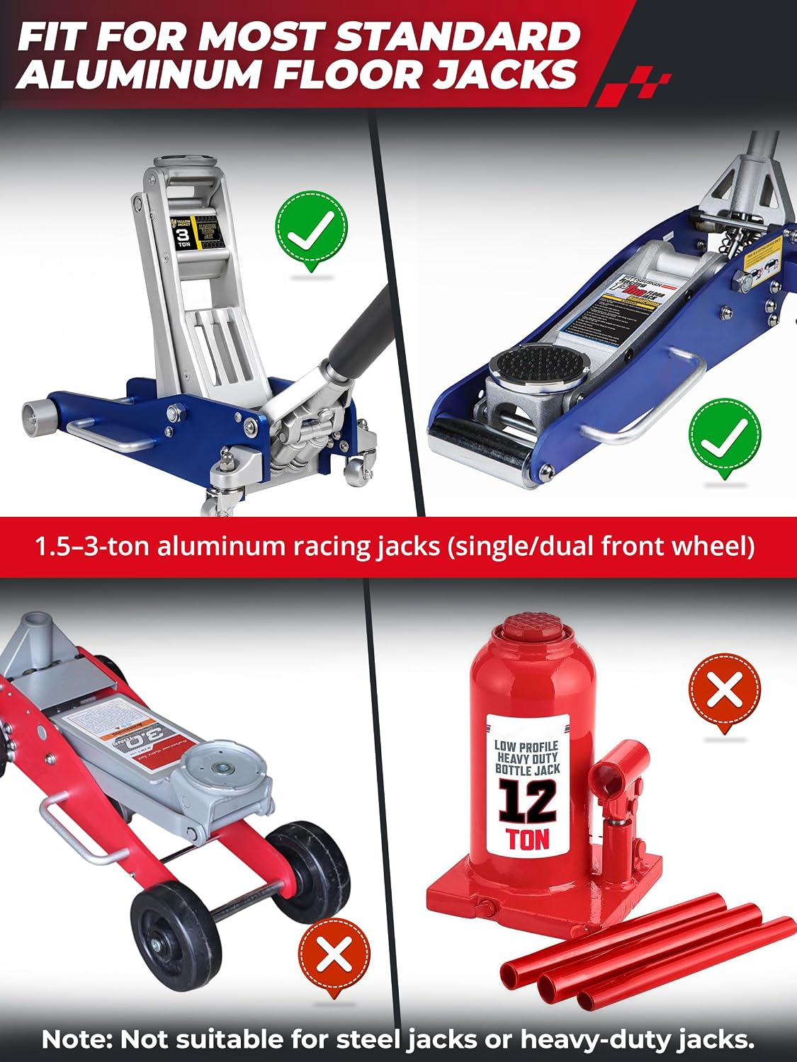 1.5-3 Ton Floor Jack Wall Mount, Aluminum Low Profile Jack Holder
