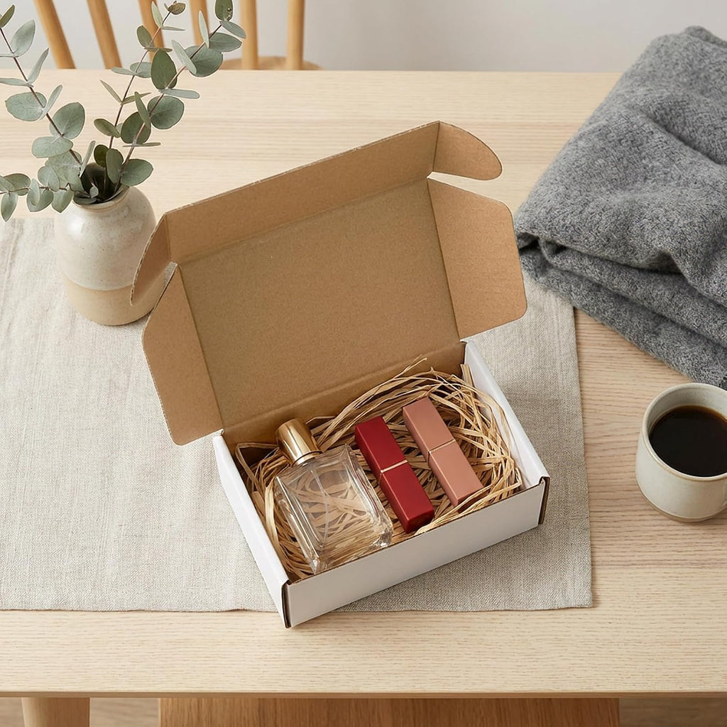 6x4x2 Shipping Boxes Set of 30, White Corrugated Cardboard Mailer Box for Packing Small Business