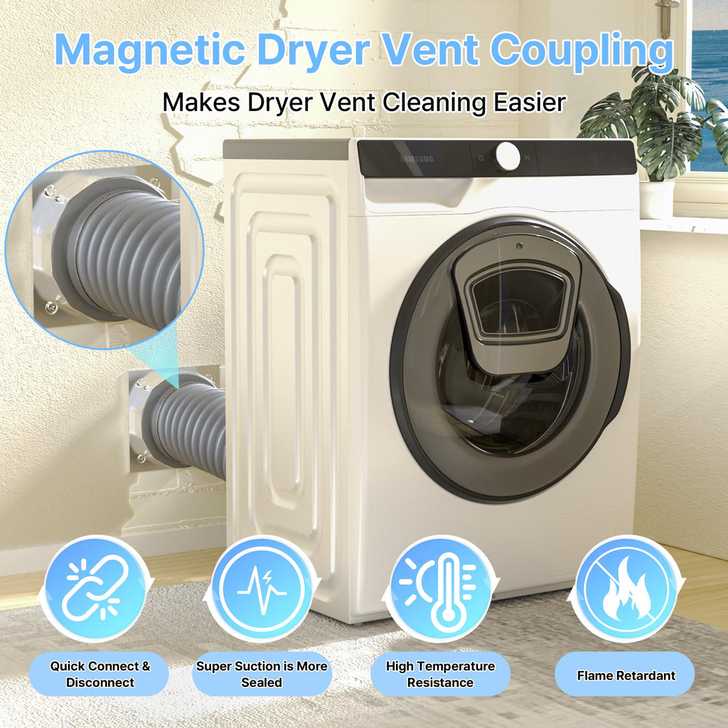 Wnfou Magnetic Dryer Vent Connector Kit, 4-Inch Quick Connect Coupling