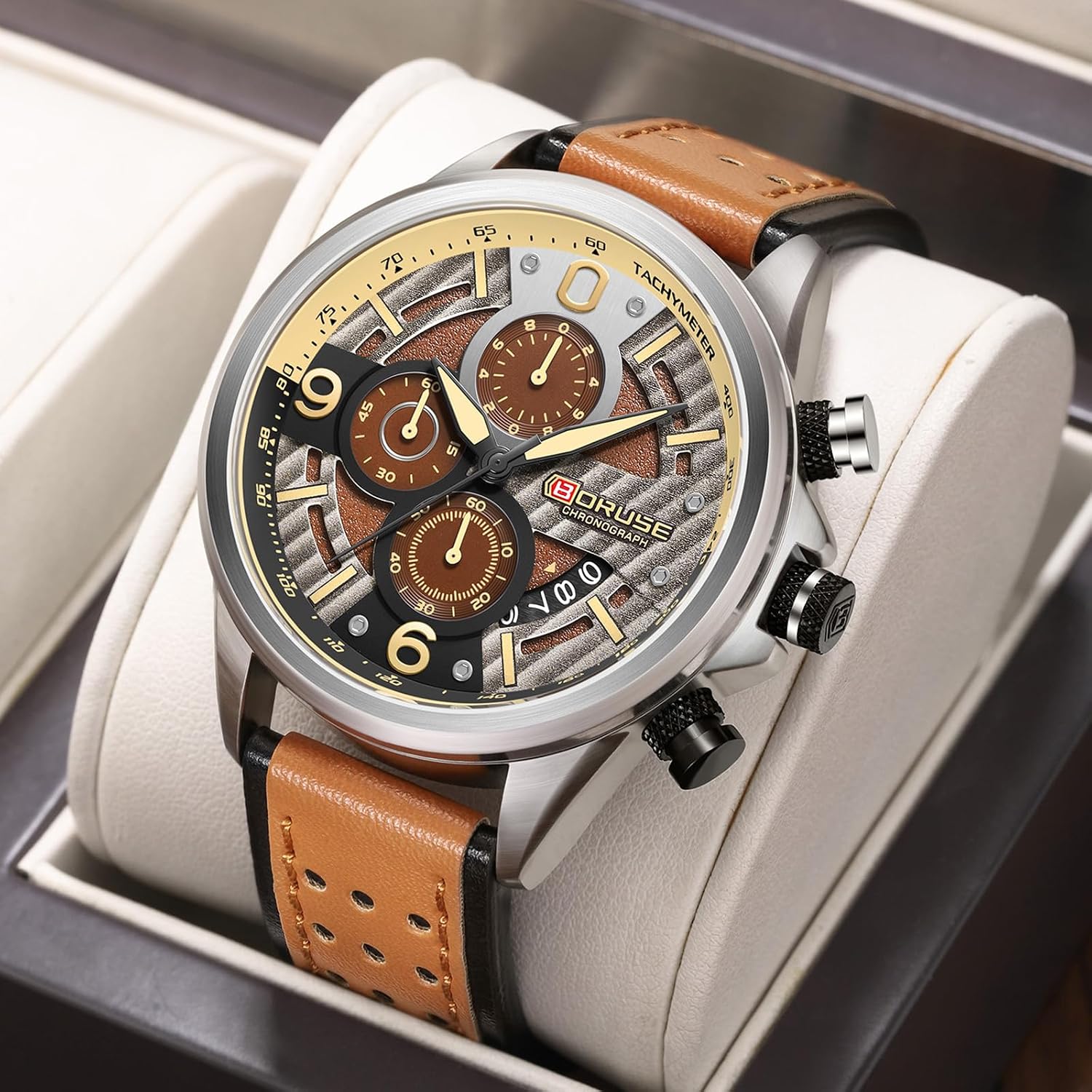 Men Watches Unique Casual Watch Big Face Fashion Chronograph | Luxury Dress Waterproof Analog Quartz WristWatch with