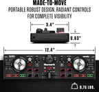 DJ2GO2 Touch Compact DJ Controller | Portable, 2-Deck, DJ Mixer, Touch-Capacitive Wheels, Integrated Audio Interface