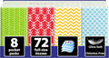 Travel Tissues, 8-Pack, 72 Soft 3-Ply Sheets, Geometric Design