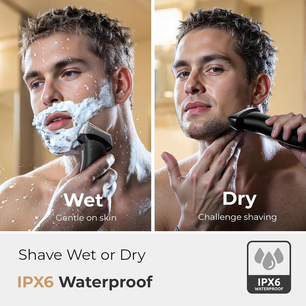 Foil Shaver for Men: Rechargeable Electric Razor Cordless - Waterproof Wet & Dry Electric Shaver with Precision