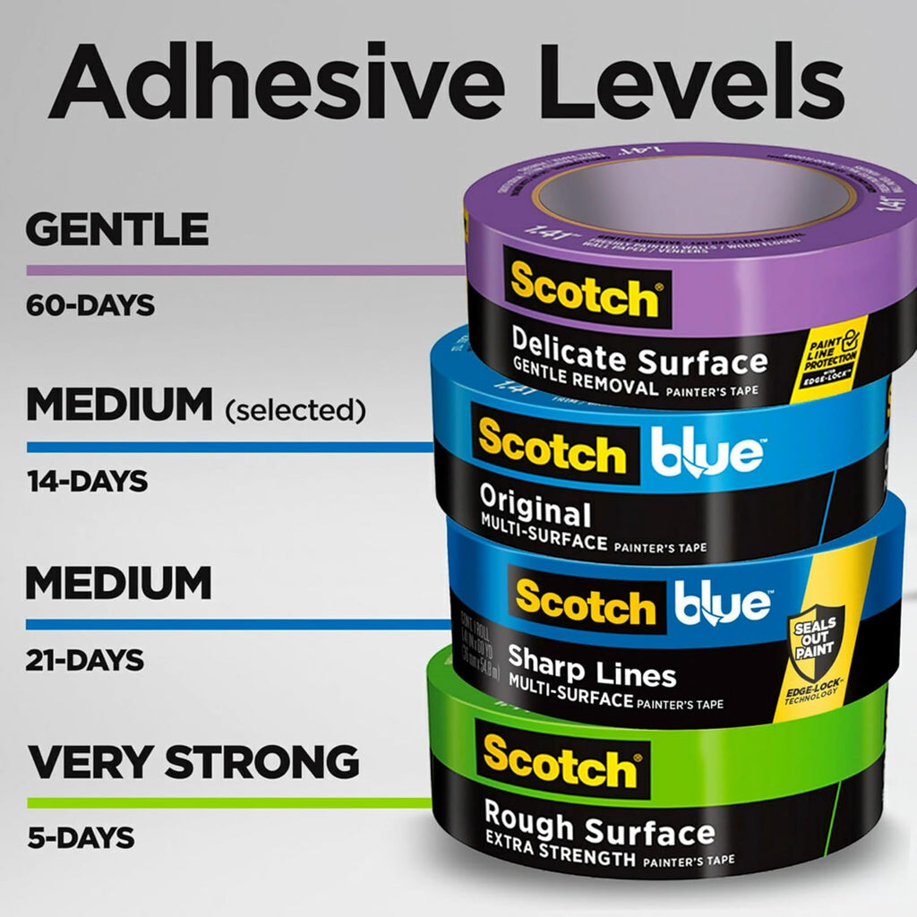 Original Multi-Surface Painter's Tape 2 Inch Wide, 3 Rolls