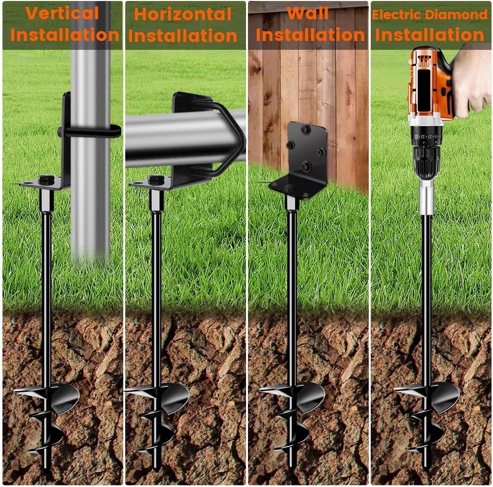 Ground Anchors Shed Anchors 27" Set of 4 Trampoline Stakes | Screw in Heavy Duty Mobile Home - Storage Shed Anchor