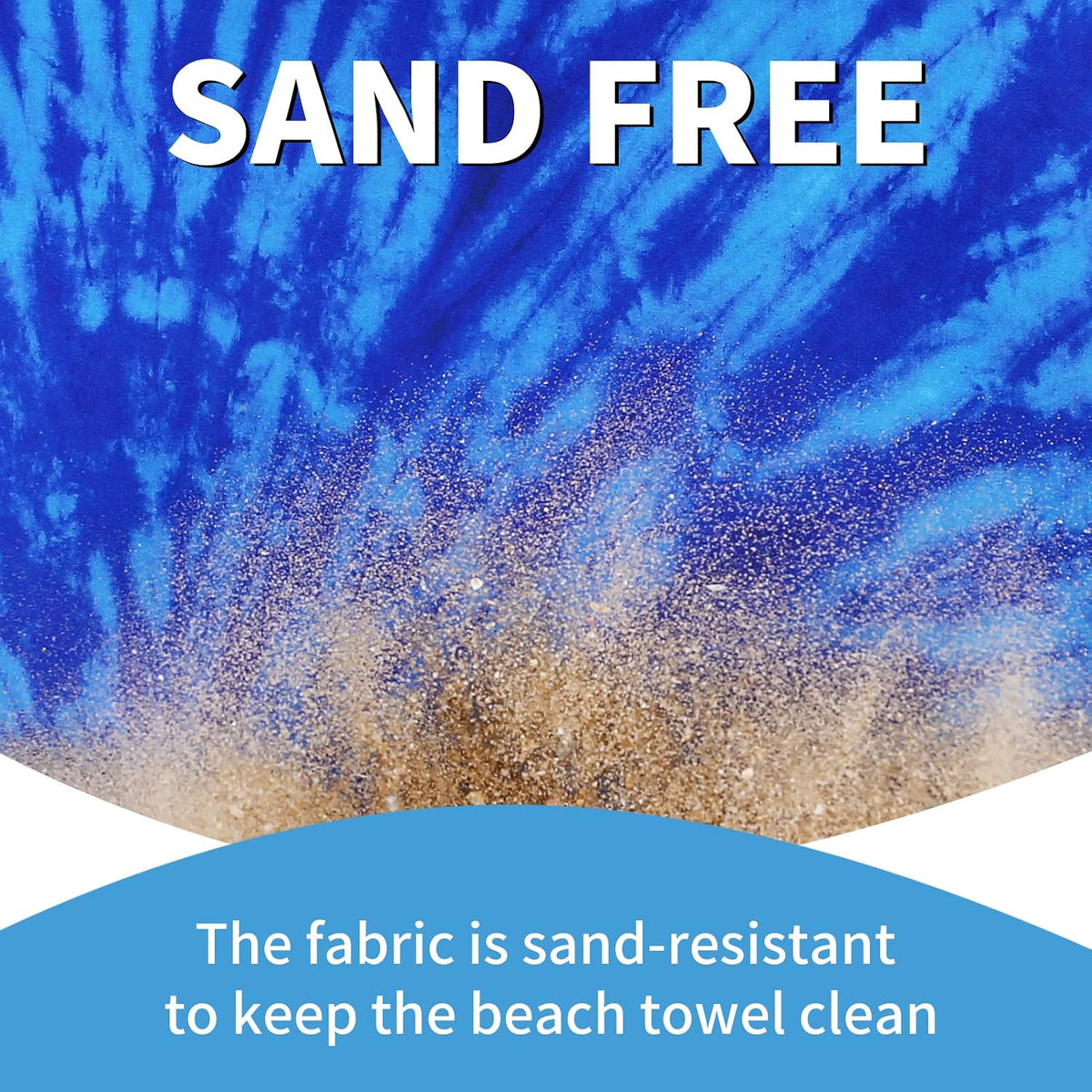 Microfiber Beach Towel Oversized 71x32, Thin, Blue with Bag 2 Pack | Lightweight Sand Free Absorbent Quick Dry