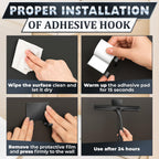 10" Shower Squeegee for Glass Doors & Windows with 2 Hooks, Black