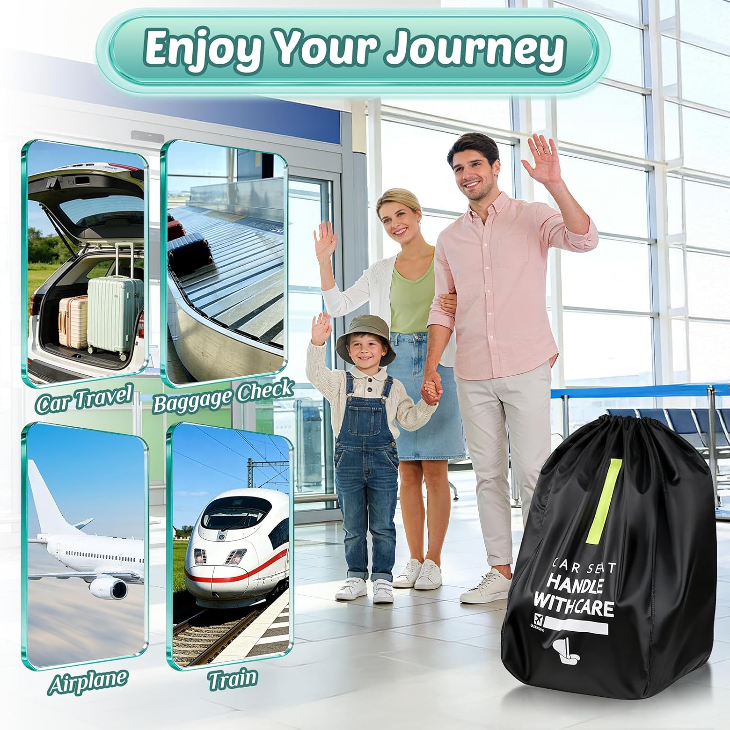 Car Seat Travel Bag for Airplane: Car Seat Bags for Air Travel Fit All Car Seats, Infant Carriers & Booster Seats