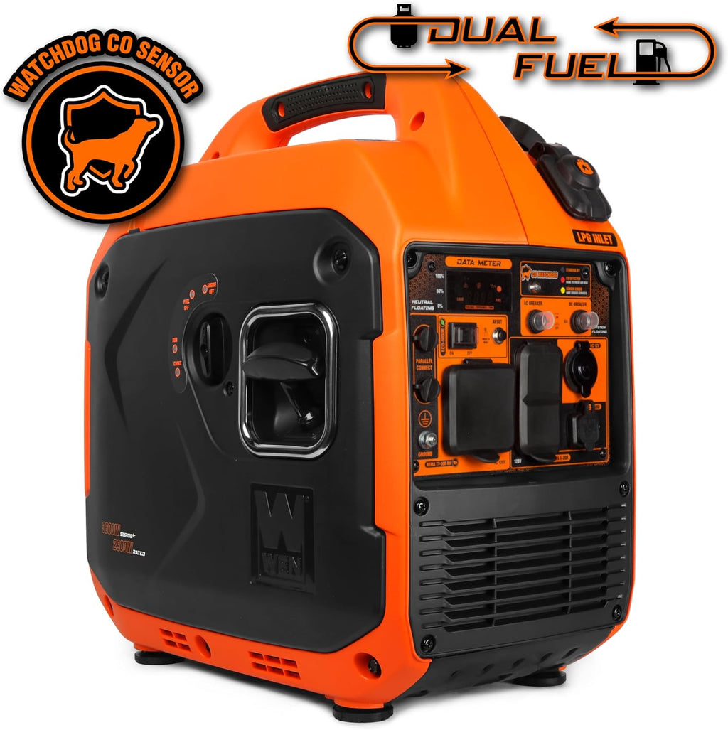 Quiet and Lightweight 3600-Watt Dual Fuel RV-Ready Portable Inverter Generator with Fuel Shut Off and CO Watchdog