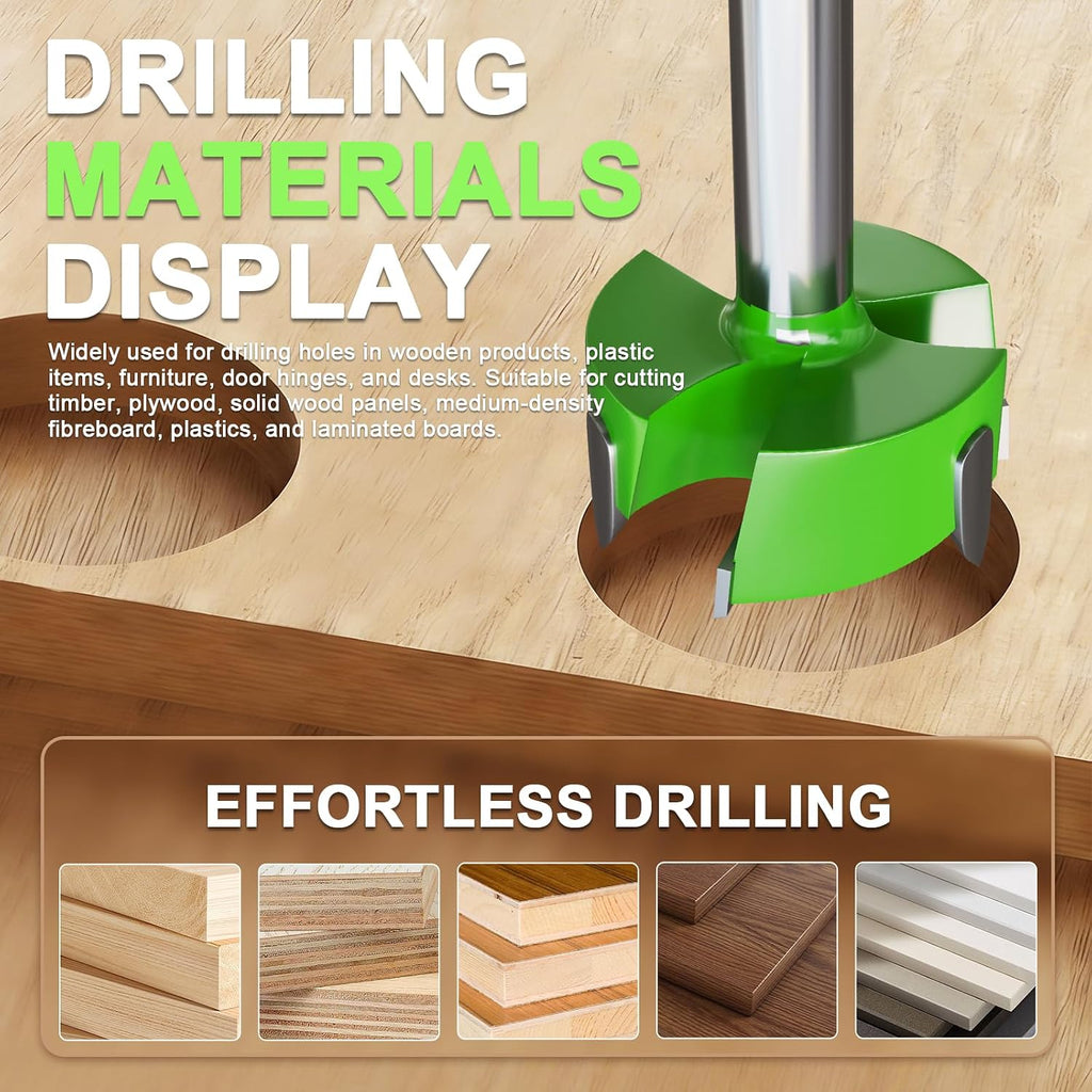 Forstner Drill Bit 2"(51mm), Triple Flute Tungsten Carbide Tipped | Heavy Duty Forstner Drill Bits for Hard/Soft