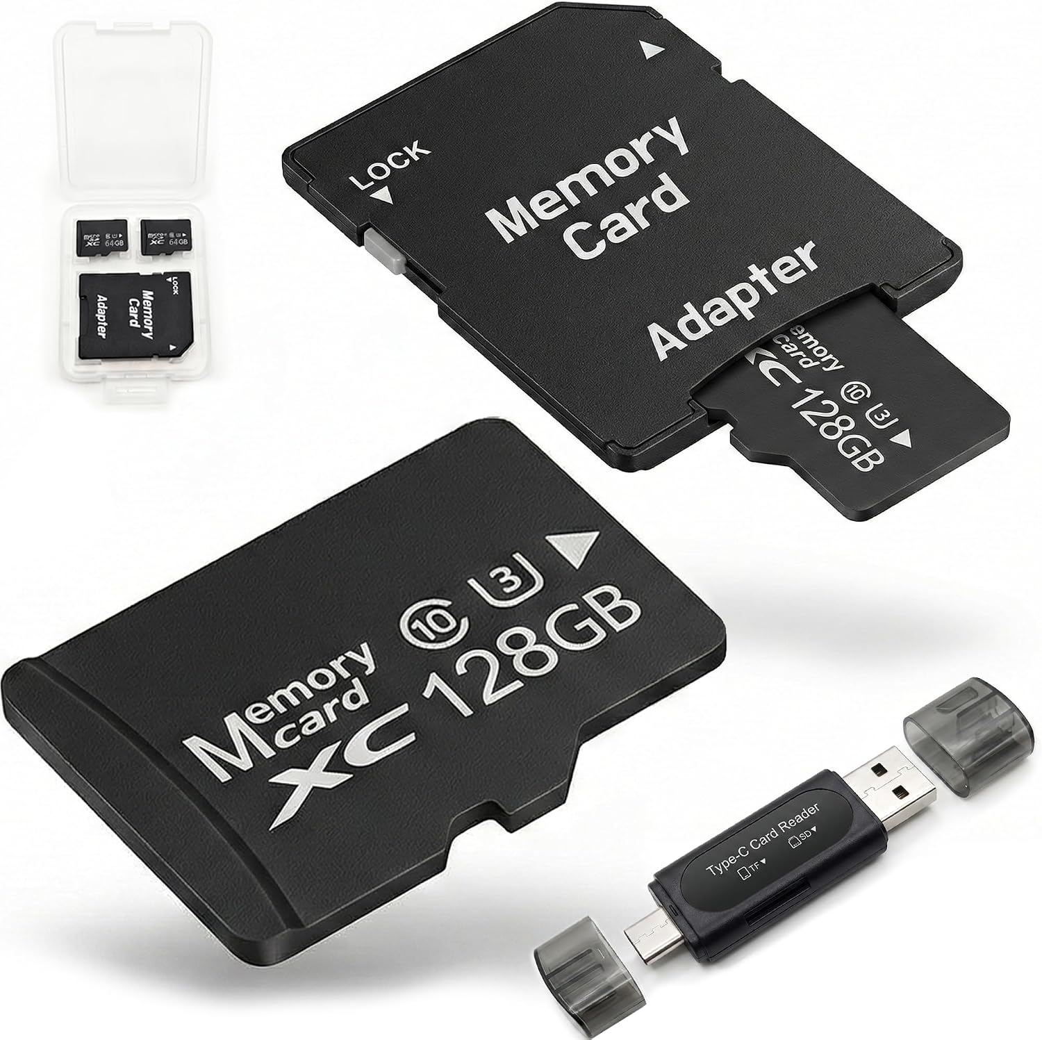 128GB Micro SD Card 2-Pack for Dash Cam&Security Camera, A1 U3 V30 Class 10 | Up to 100MB/s for 4K Video Recording.