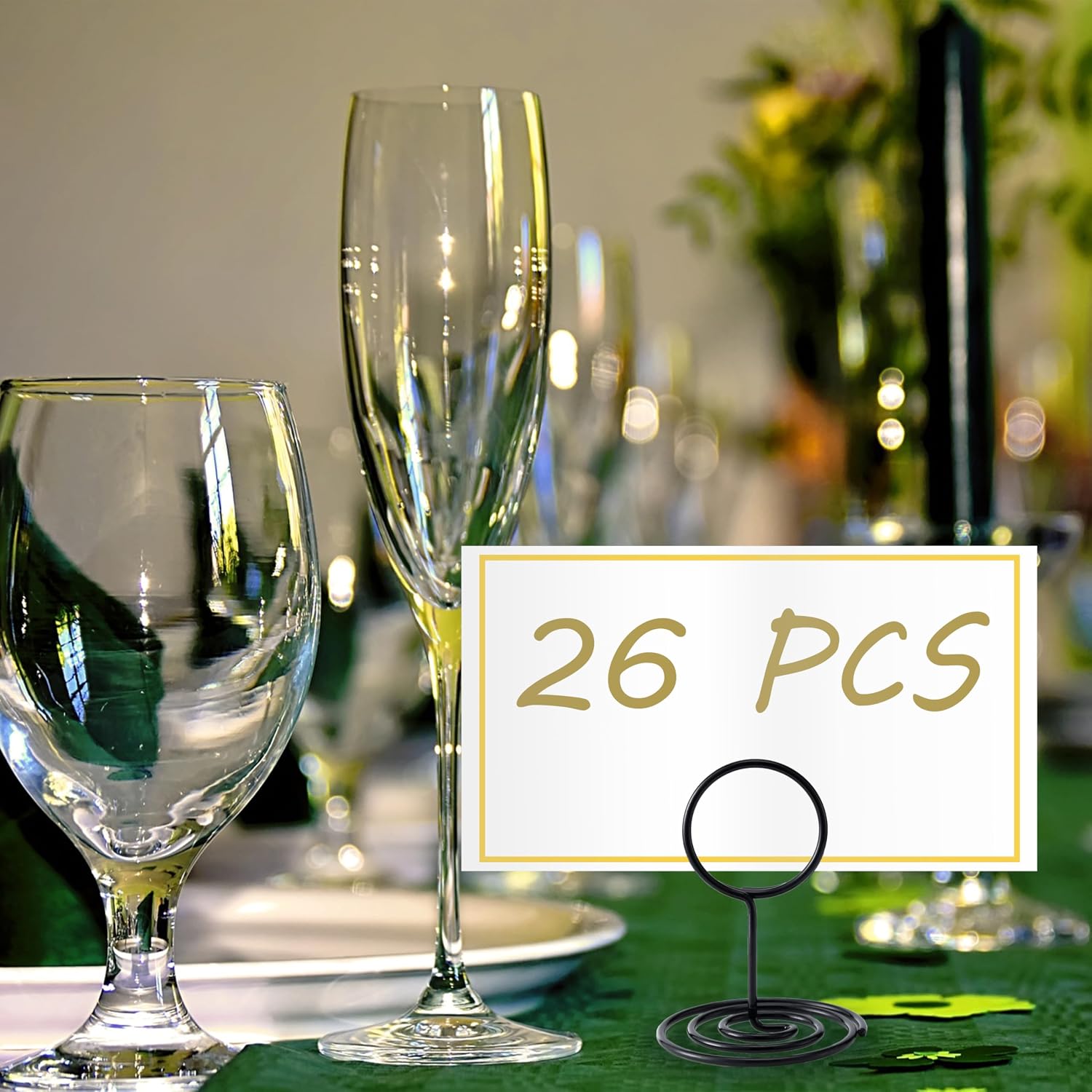 Table Number Holders, 26PCS Place Card Holder, Photo Holder (2" Black) | Picture Holder, Cards Stand Name Menu Clips