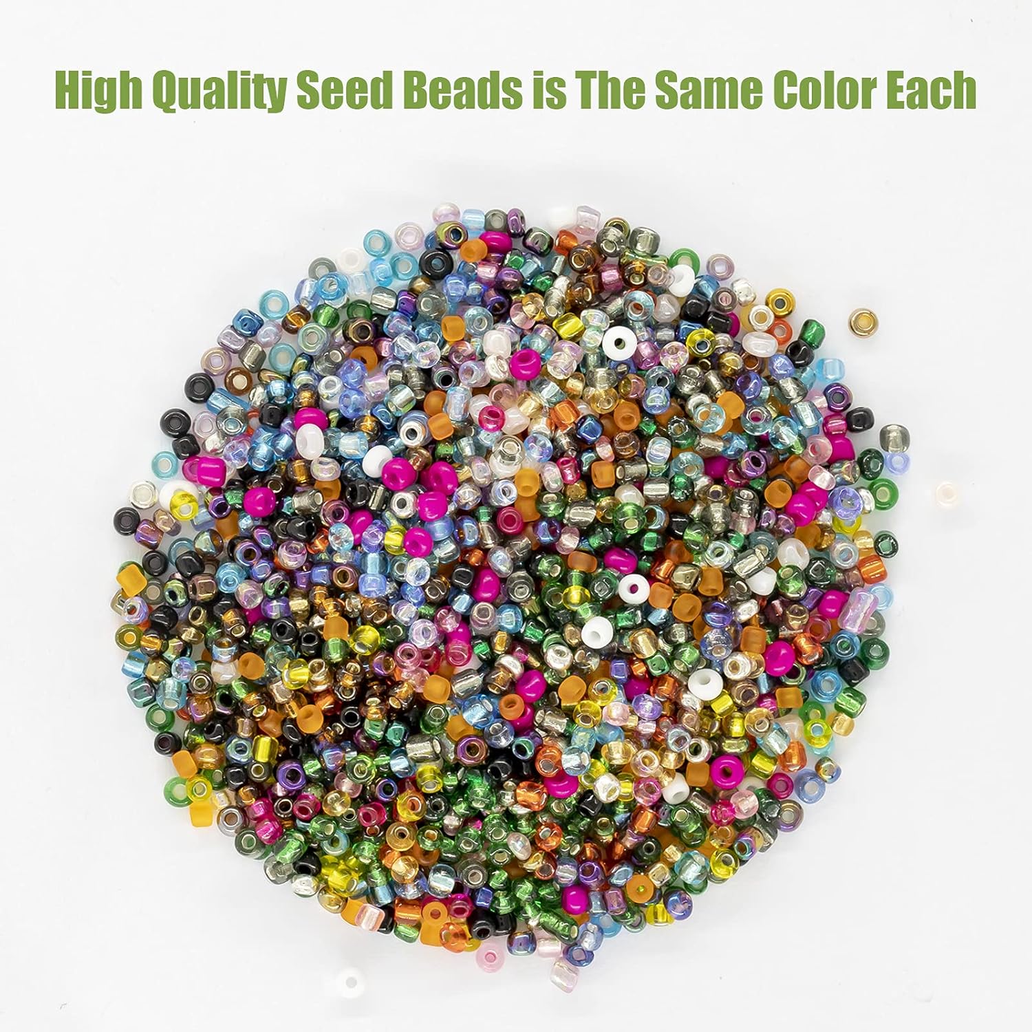 24000Pcs 2mm Glass Seed Beads Kit, with 28 Colors Small Beads Kit for Girls,Women and Adults,Bracelets
