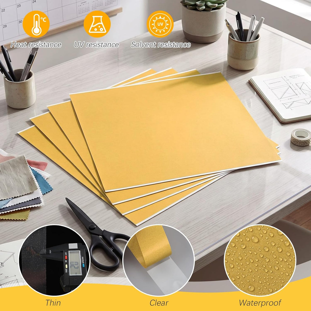 10 Pcs Double Sided Adhesive Transfer Tape Sheets, 12x12 Inch