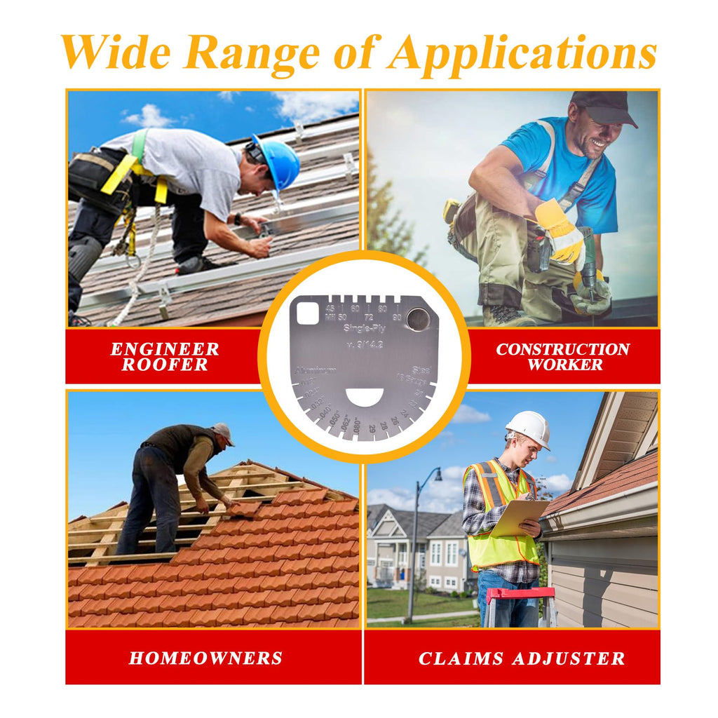 Panel & Membrane Gauge Shingle, Roofing Thickness Measuring Tool