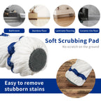 Self-Wringing Twist Cotton Mop with 2 Reusable Heads