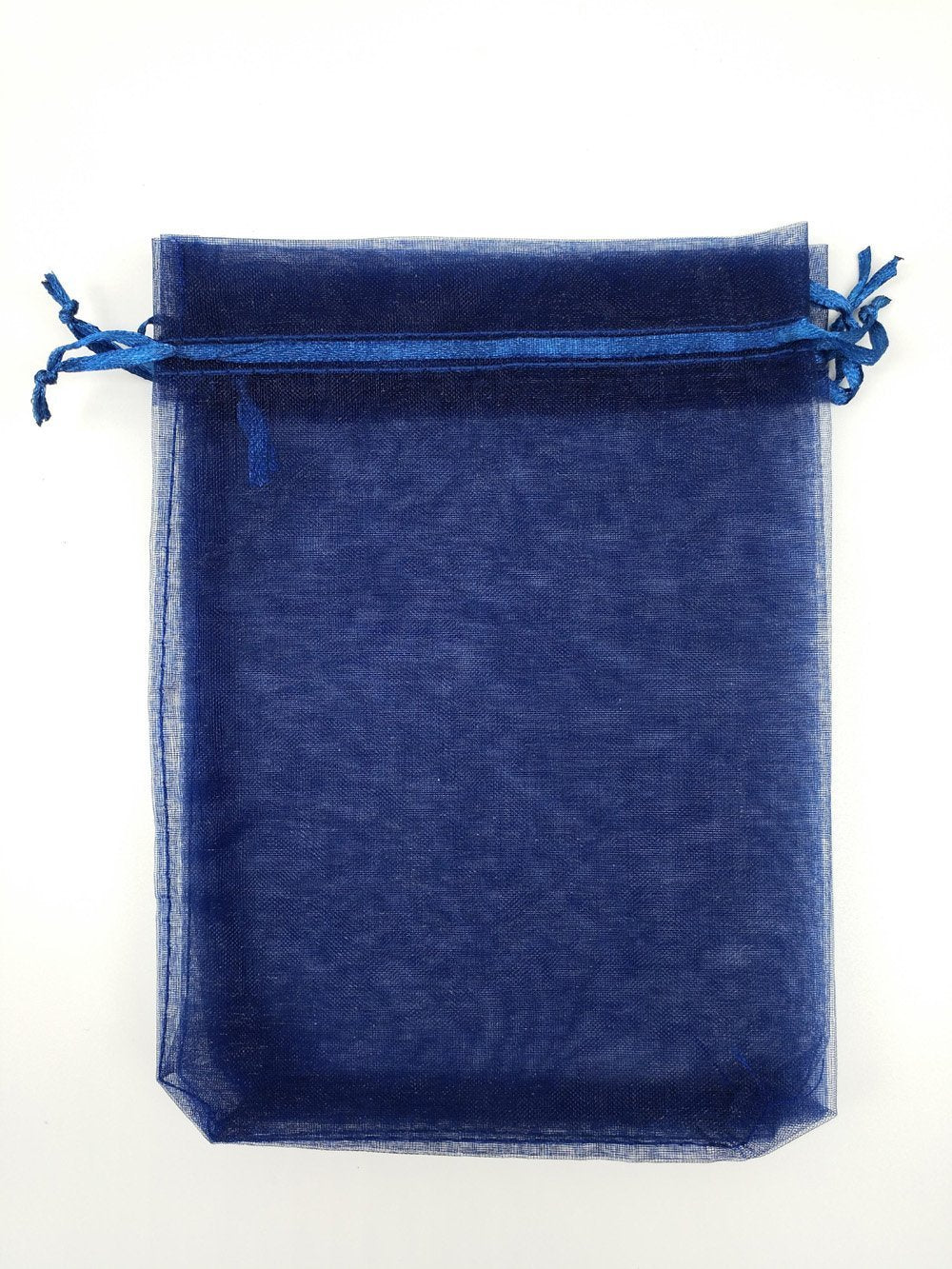 100 PCS 5"x7" Organza Bags Navy Blue Gift Bags with Drawstring