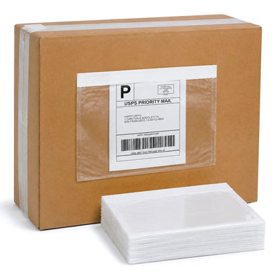 Clear Packing List Envelopes, 7 x 5.5 Inch Self Seal Shipping Document Pouches, 1000 Pack for Business Warehouse E